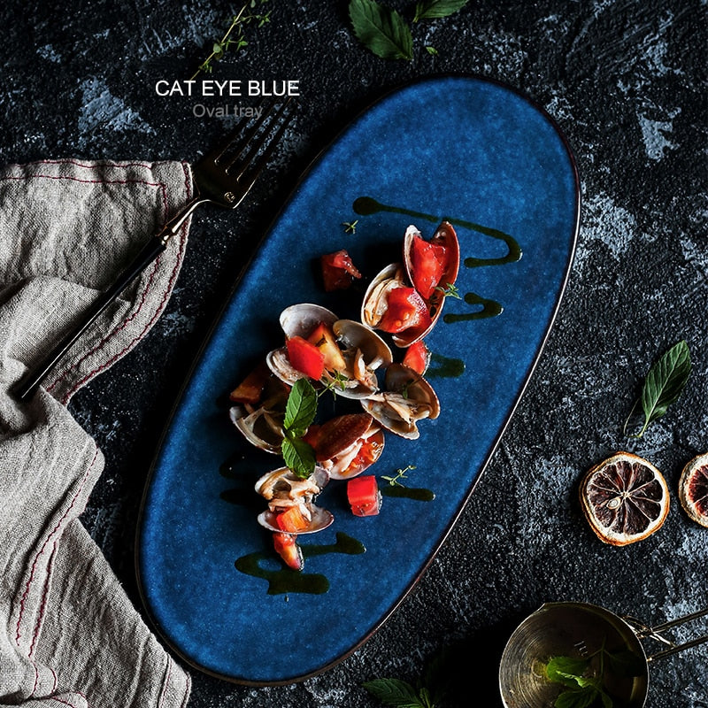 Cat Eye Blue Sushi Plate